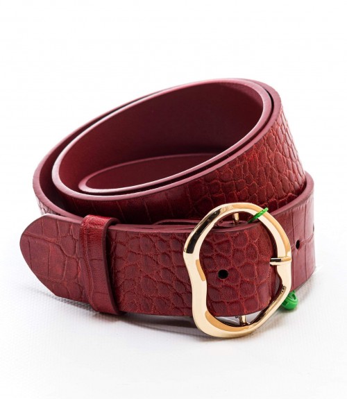 Ζώνη Verde Crocodile με Χρυσή Αγκράφα