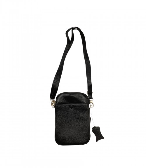 Τσαντάκι Χιαστί Leather Black Τσαντάκι Χιαστί Leather Black