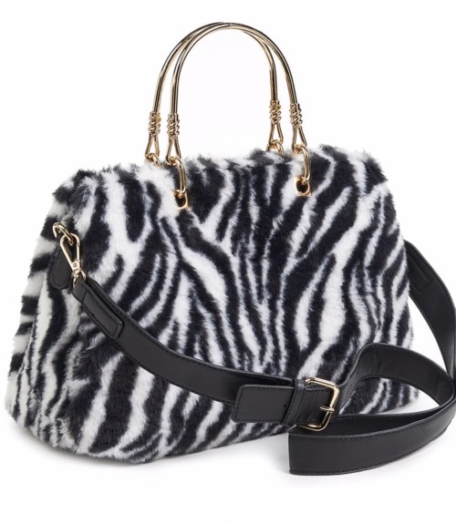Τσάντα Verde Zebra Print Fur 