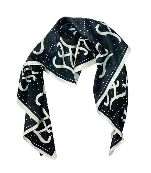 Μαντήλι Τετράγωνο Λαιμού Black White 