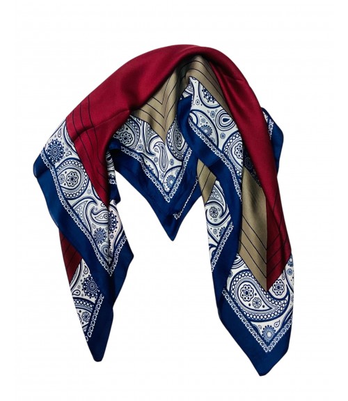 Μαντήλι Τετράγωνο Λαιμού Blue Burgundy 