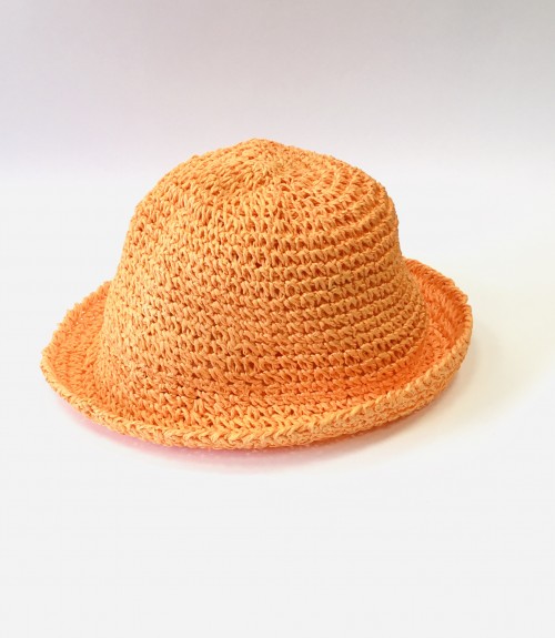 Καπέλο Ψάθινο Πλεκτό Orange