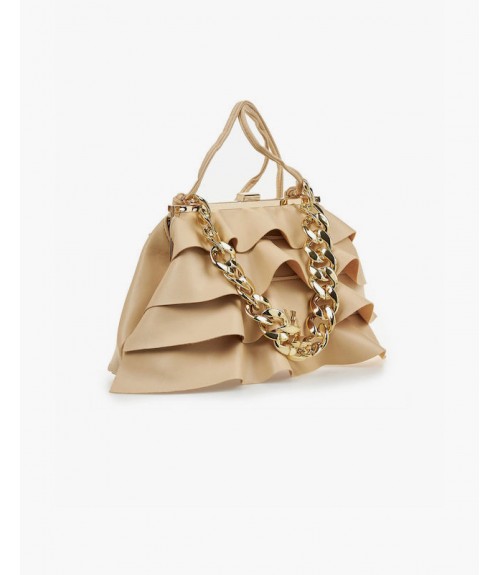 Τσαντάκι Verde με Βολάν Gold Chain