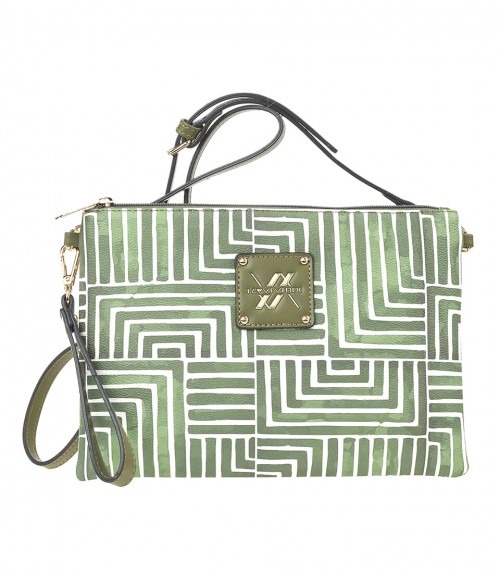 Τσαντάκι Verde Χιαστί Green Stripes