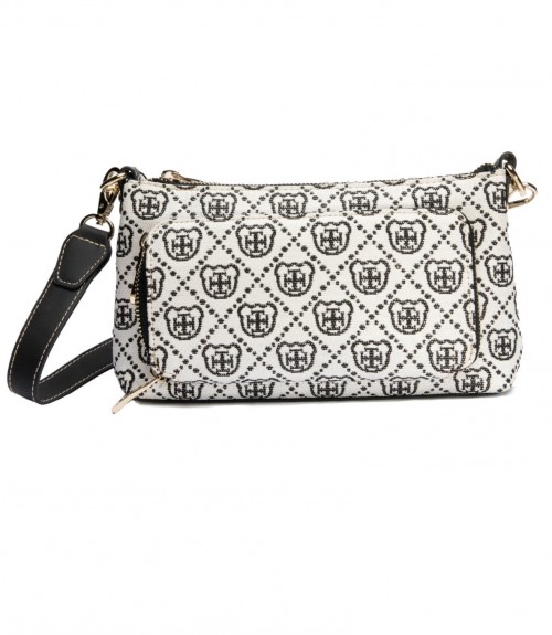 Τσαντάκι Χιαστί Ασπρόμαυρο Henney Bear London