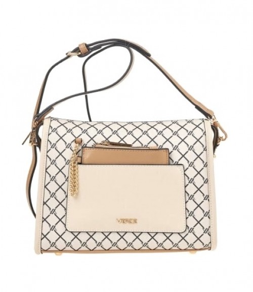 Τσαντάκι Verde Χιαστί Casual Beige 