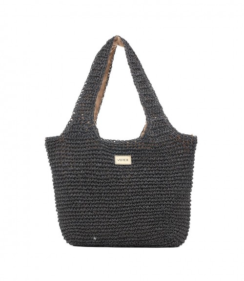 Τσάντα Verde Handmade Πλεκτή Ψάθινη 
