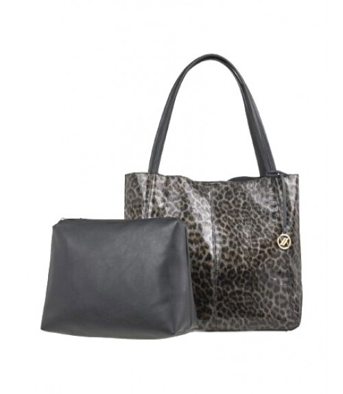 Τσάντα Verde Shopping Animal Print Glossy 