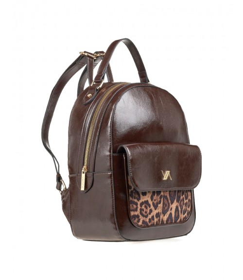 Τσάντα Πλάτης Verde Coffee Details Animal Print 