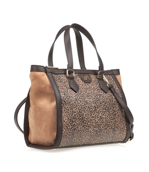 Τσάντα Verde Totebag Animal Print Coffee 
