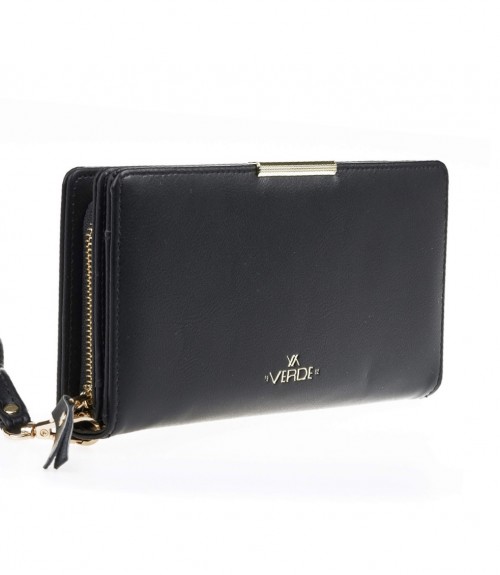 Πορτοφόλι Verde Διπλό Classic με Λουράκι Καρπού 