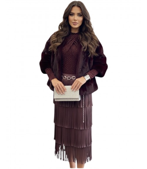 Φούστα Δερματίνη με Κρόσια Lumina