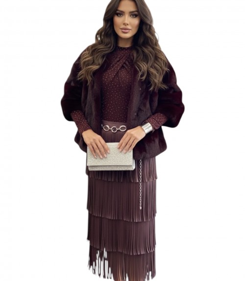 Φούστα Δερματίνη με Κρόσια Lumina