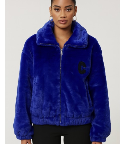 Μπουφάν Verde Γούνινο Blue 