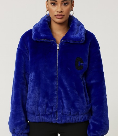 Μπουφάν Verde Γούνινο Blue 