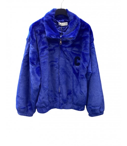 Μπουφάν Verde Γούνινο Blue 