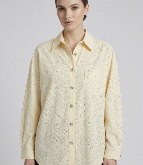 Πουκάμισο Cotton Yellow Stras 
