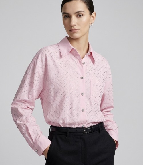 Πουκάμισο Cotton Pink  Stras 