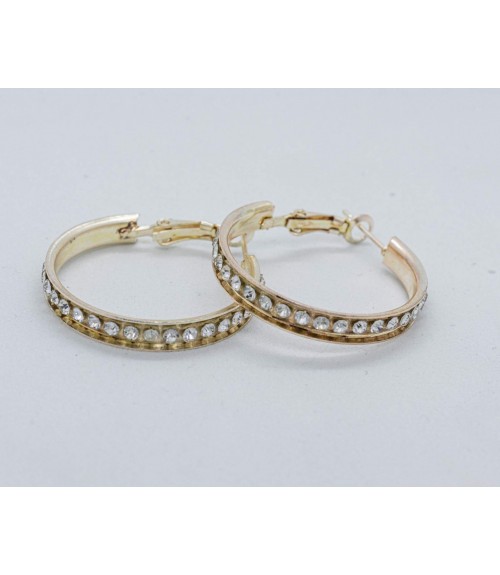 Σκουλαρίκια Κρίκοι με Στράς 