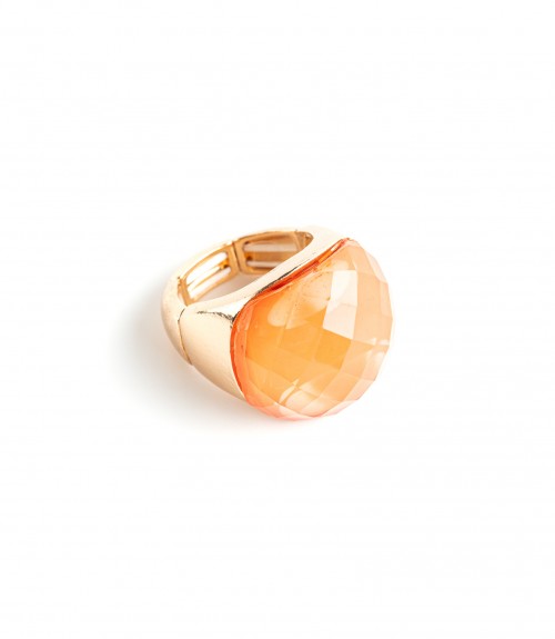 Δαχτυλίδι Ανοιγόμενο με Πέτρα Oval Orange 