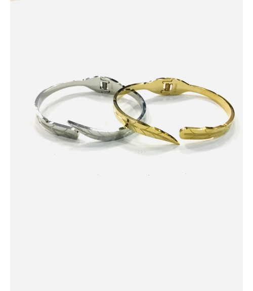 Βραχιόλι Ατσάλι Ανοιγόμενο Leaves