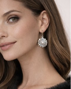 Σκουλαρίκια Ατσάλι Flowers Pearl