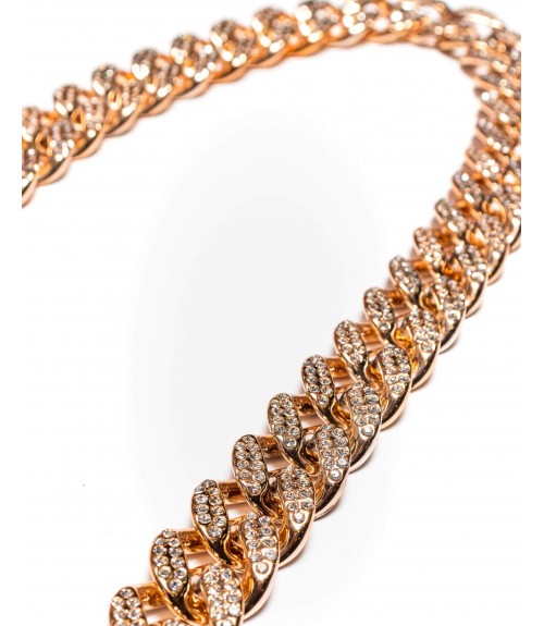 Κολιέ Μακρύ Αλυσίδα Flat με Στρας 